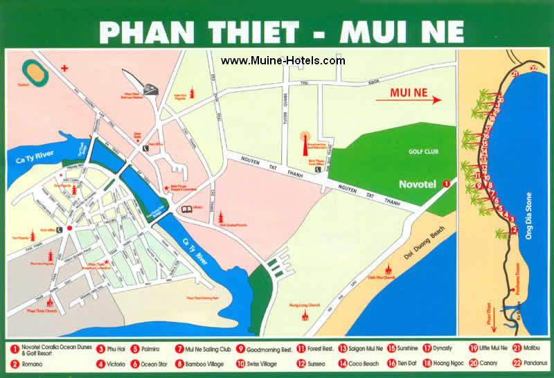 Với bản đồ Phan Thiết - Mũi Né Bình Thuận, du khách sẽ được khám phá và trải nghiệm những cảnh đẹp tuyệt vời tại đây. Mũi Né là điểm đến du lịch nổi tiếng với những bãi biển đẹp và các hoạt động giải trí đa dạng. Hãy đến và tận hưởng một kỳ nghỉ đầy vui vẻ tại đây!